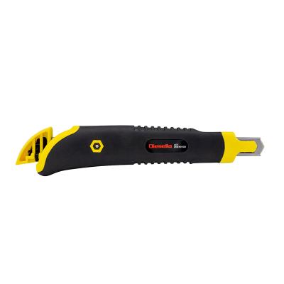 General-purpose Knife with Non-Slip Rubbergrip, 9 mm blade, Auto-Lock and Storage with 2 extra blades